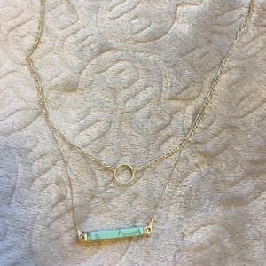 Silver plated blue and silver necklace